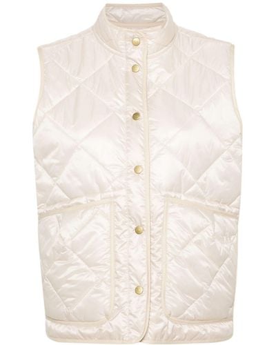 Fay Quilted Padded Gilet - Natural
