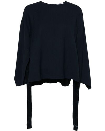 Erika Cavallini Semi Couture Side-slit Cady Blouse - Blue