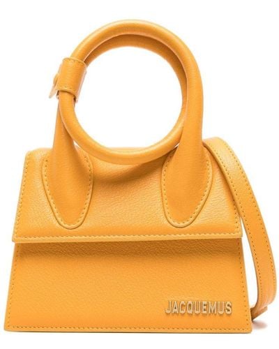 Jacquemus Le Chiquito Noeud Leather Tote Bag - Orange