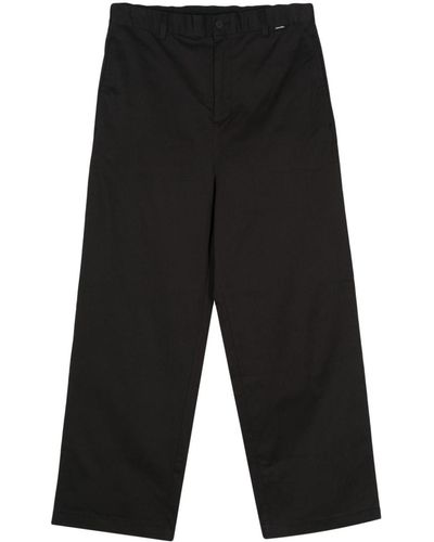 Calvin Klein Logo-tag Wide-leg Pants - Black