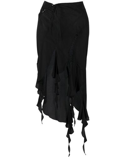 KNWLS Silk Long Fluid Skirt - Black