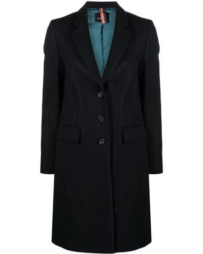 PS by Paul Smith Wool Blend Single-breasted Coat - Black
