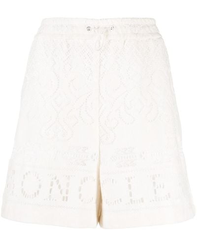 Moncler Crochet Drawstring Shorts - White