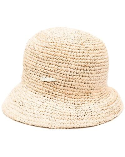 Borsalino Logo-plaque Straw Bucket Hat - Natural