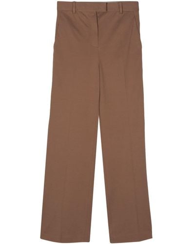 Circolo 1901 Piqué-weave Straight Pants - Brown