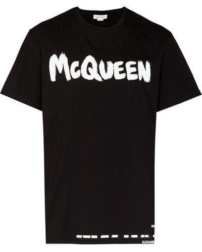 Alexander McQueen Logo-print Cotton T-shirt - Black