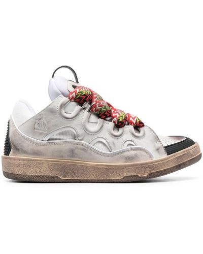 Lanvin Curb Chunky Leather Sneakers - Multicolour