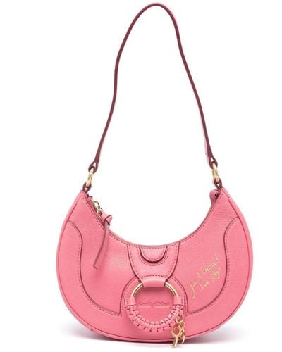 See By Chloé Hana Half-Moon Leather Shoulder Bag - Pink