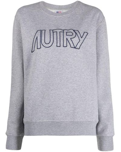 Autry Cotton Sweatshirt With Embroidered Logo - Gray