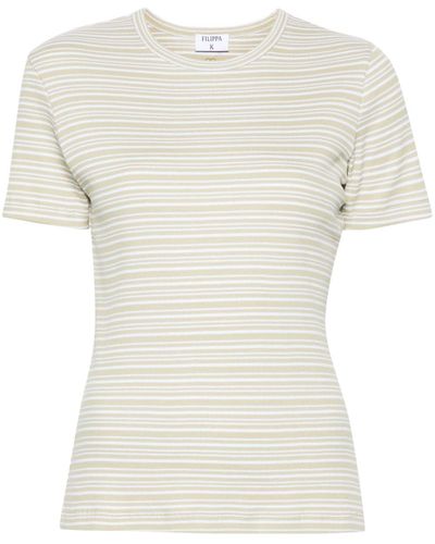 Filippa K Striped Cotton T-Shirt - White