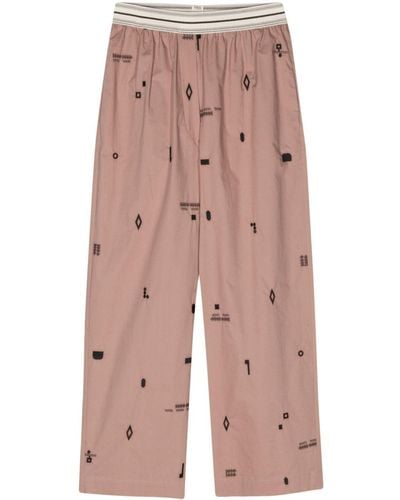 Alysi Embroidered Cotton Trousers