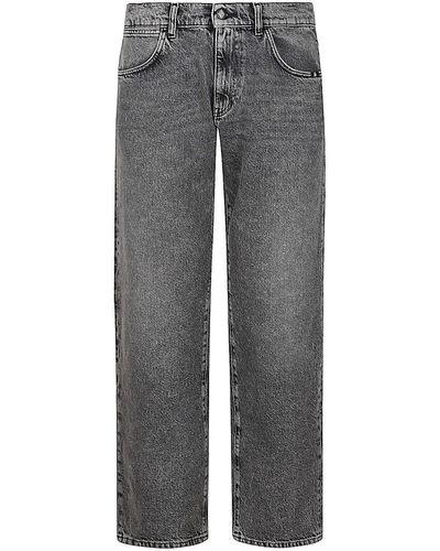 AMISH Jeans With Logo - Grey