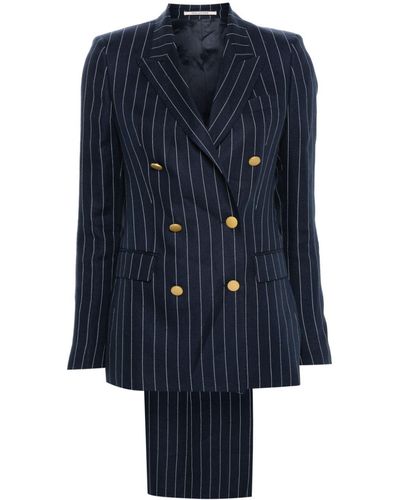 Tagliatore Pinstriped Double-breasted Suit - Blue
