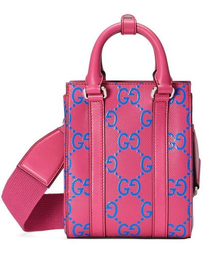 Gucci GG Logo-embossed Mini Tote Bag - Pink