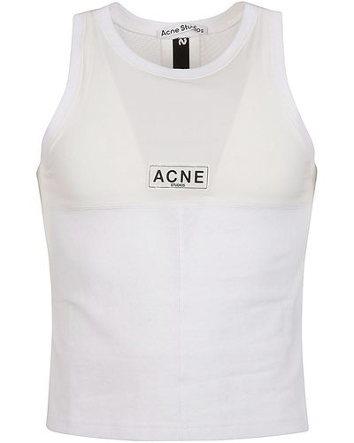 Acne Studios Top Con Logo - Bianco