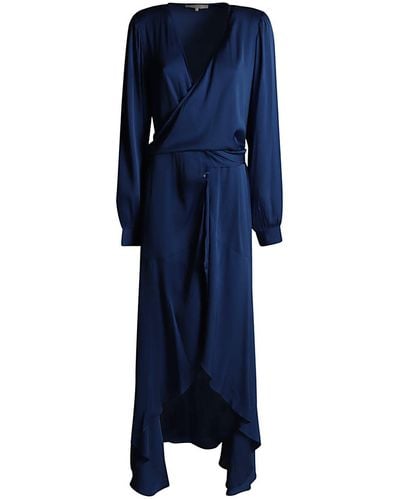 Silk95five Long Silk Dress - Blue