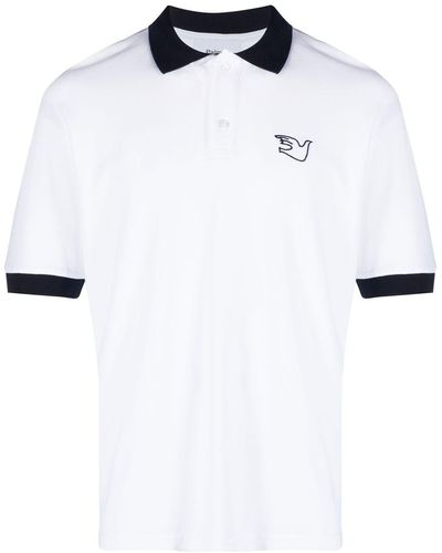 Palmes Logo Organic Cotton Short Polo Shirt - White