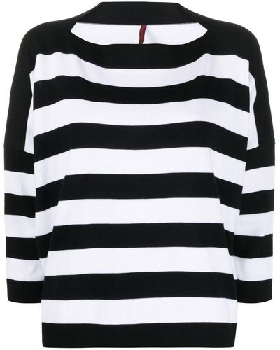 Daniela Gregis Striped Slouchy Knitted Sweater - Black
