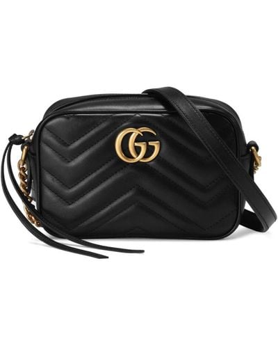 Gucci Gg Marmont Mini Leather Shoulder Bag - Black