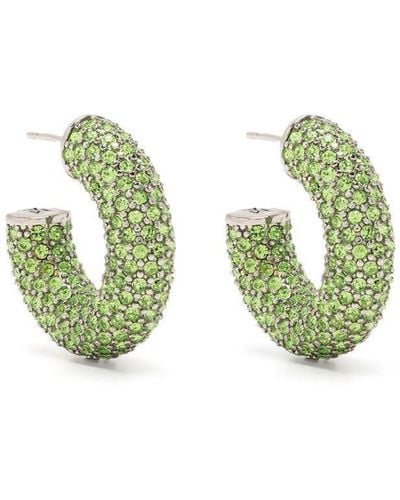 AMINA MUADDI Peridot-embellished Half Hoop Earrings - Green