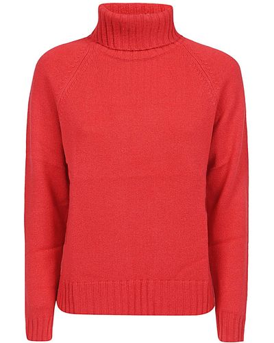ALESSANDRO ASTE Wool Blend Cashmere High Neck Sweater - Red