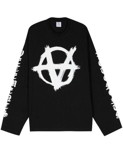 Vetements Double Anarchy Cotton T-shirt - Black