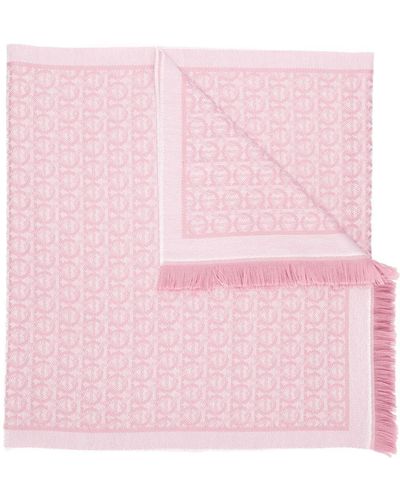 Ferragamo Printed Wool Scarf - Pink