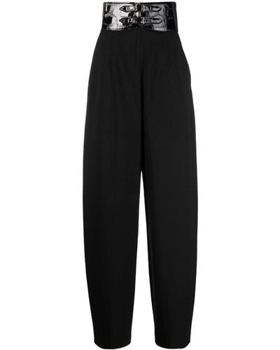 Alaïa High-waisted Belted Pants - Black