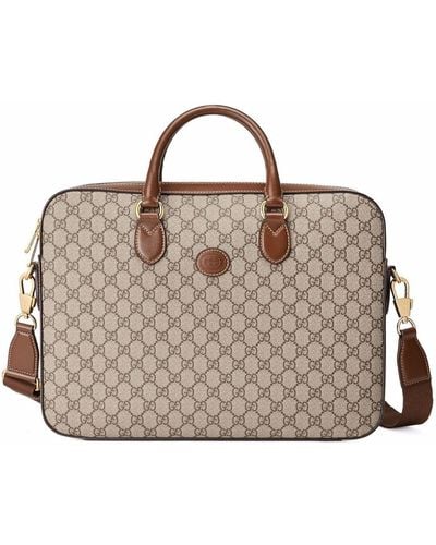 Gucci men's leather laptop bag black, Luxury, Bags & Wallets on