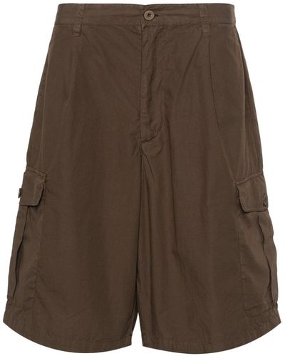 Emporio Armani Cotton Cargo Shorts - Brown