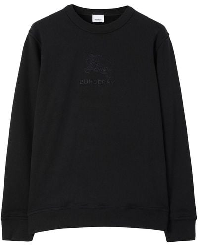 Burberry Ekd Logo-embroidered Sweatshirt - Black