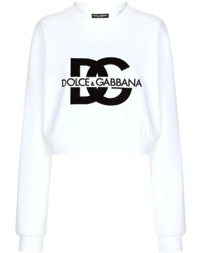 Dolce & Gabbana Dg Logo Crewneck Sweatshirt - White