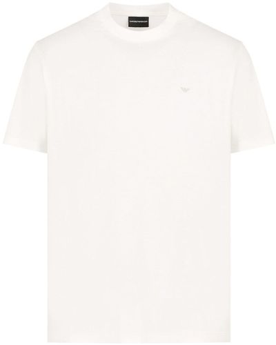 Emporio Armani Logo-appliqué Cotton T-shirt - White