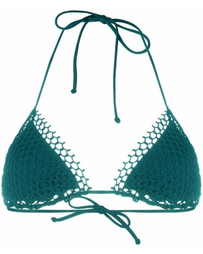 La Perla Mesh-detail Bikini Top - Green