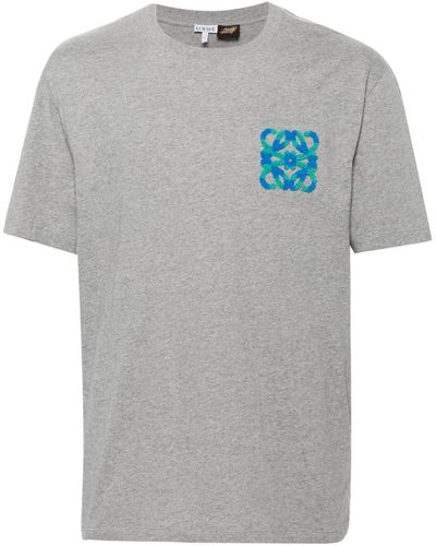 Loewe-Paulas Ibiza T-shirt In Cotone Con Logo - Grigio