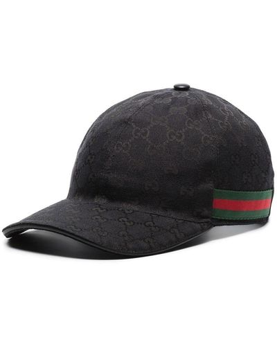 Gucci Gg Supreme And Web Baseball Cap - Black