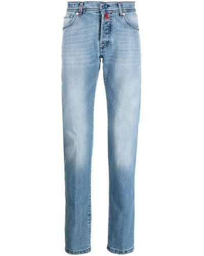 Kiton Mid-wash Straight-leg Jeans - Blue