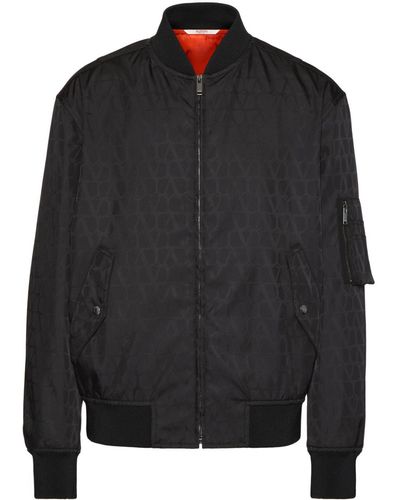 Valentino Jacket With Logo - Black