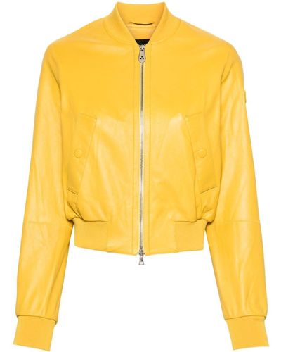 Peuterey Choisya Leather Bomber Jacket - Yellow