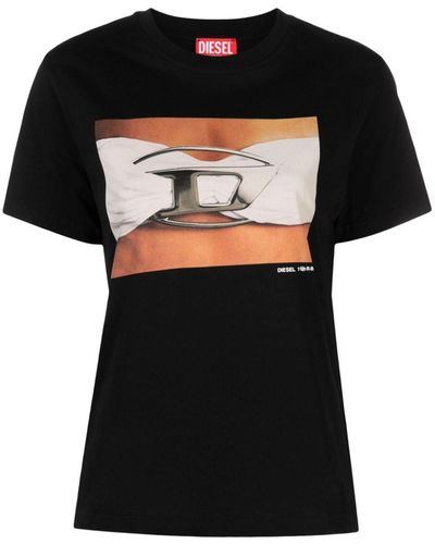 DIESEL Graphic-print Cotton T-shirt - Black