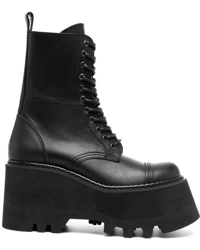 Junya Watanabe Leather Ankle Boots - Black