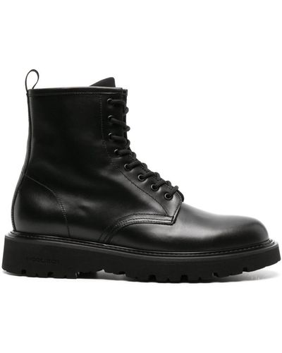 Woolrich High Boot With Logo - Black