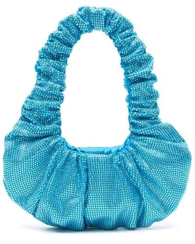 GIUSEPPE DI MORABITO Crystal-embellished Ruched Tote Bag - Blue