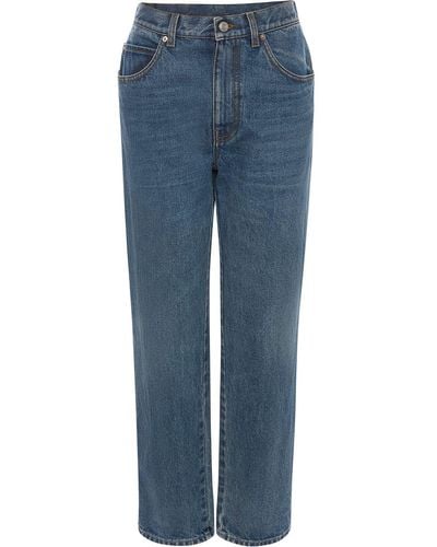 Alexander McQueen High-waisted Straight-leg Jeans - Blue