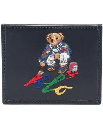 Polo Ralph Lauren Logo-embroidered Leather Cardholder - Blue