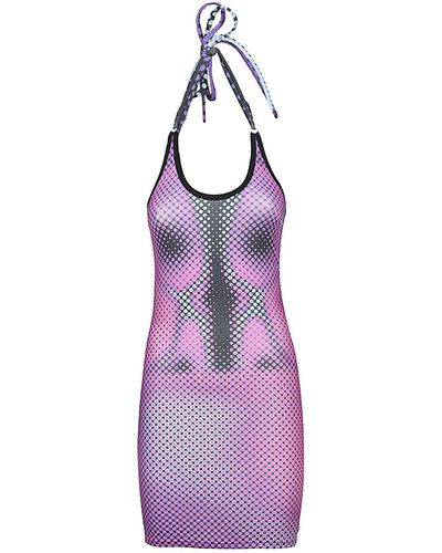 Sinead Gorey Digitally Print Short Dress - Purple