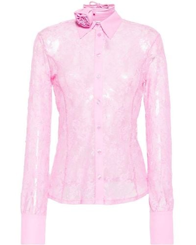 Blumarine Floral Lace Shirt - Pink