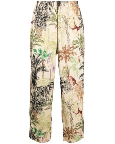 ih nom uh nit Jungle Print Wide Leg Trousers - Multicolour