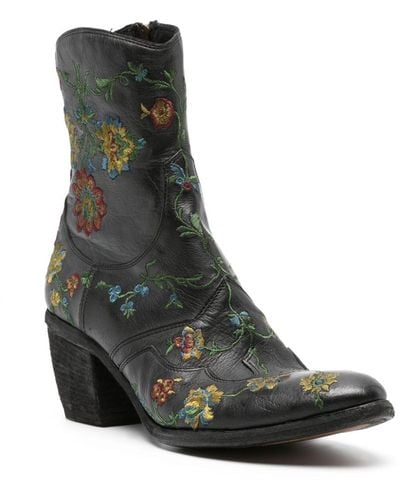 Fauzian Jeunesse Embroidered Camperos Boots - Black