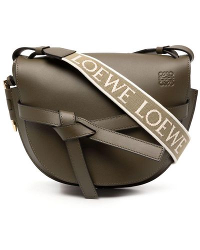 Loewe Gate Small Leather Crossbody Bag - Gray